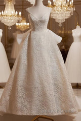 Light Champagne V-Neck Lace Long Prom Dresses Weeding Dresses