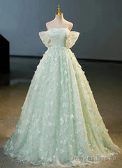 Light Green Lace Sweetheart Long Formal Dress Prom Dress Off Shoulder A Line Floor Length Beautiful