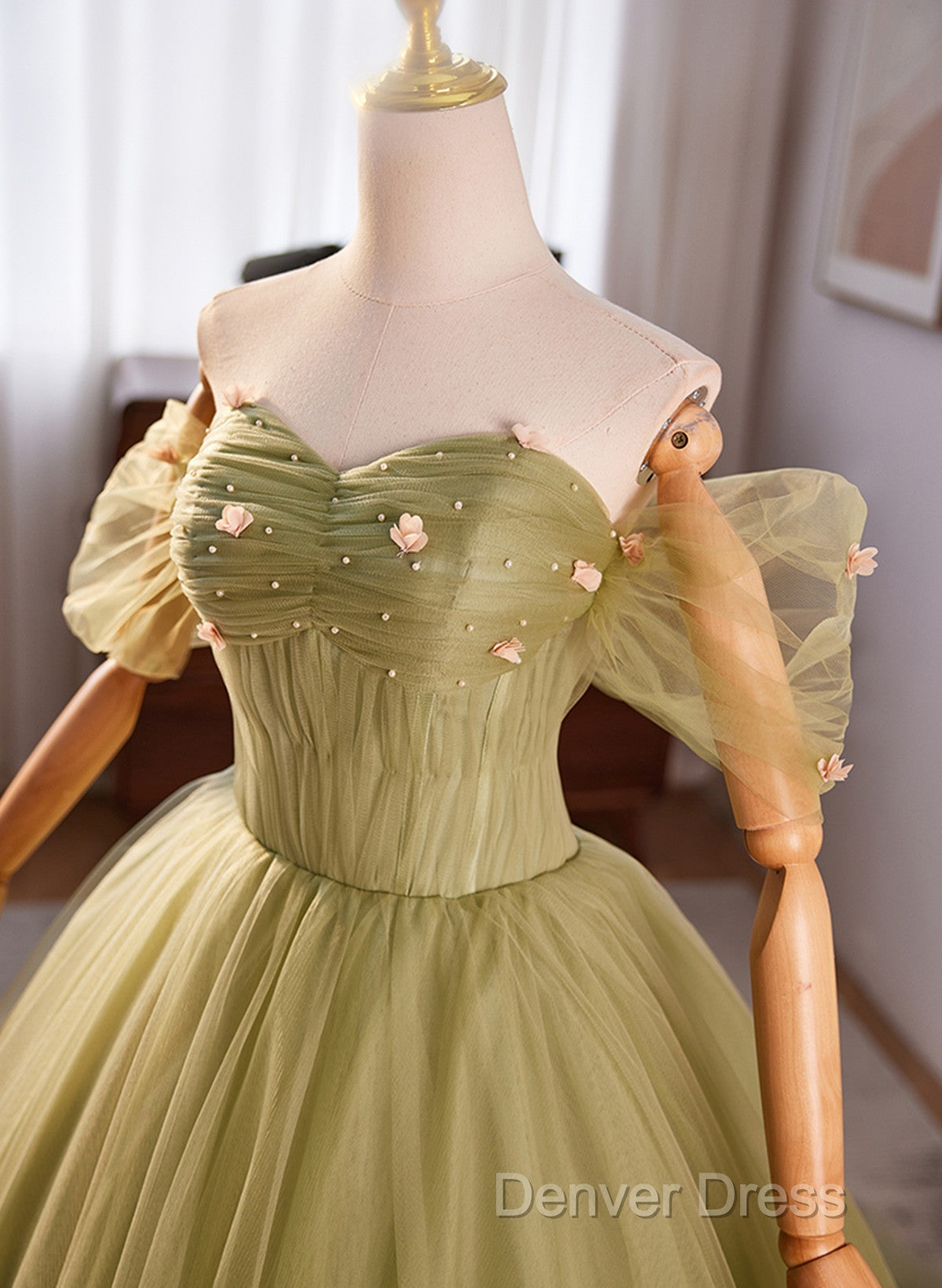 Light Green Sweetheart Tulle Long Formal Dresses, Light Green Prom Dresses Party Dresses