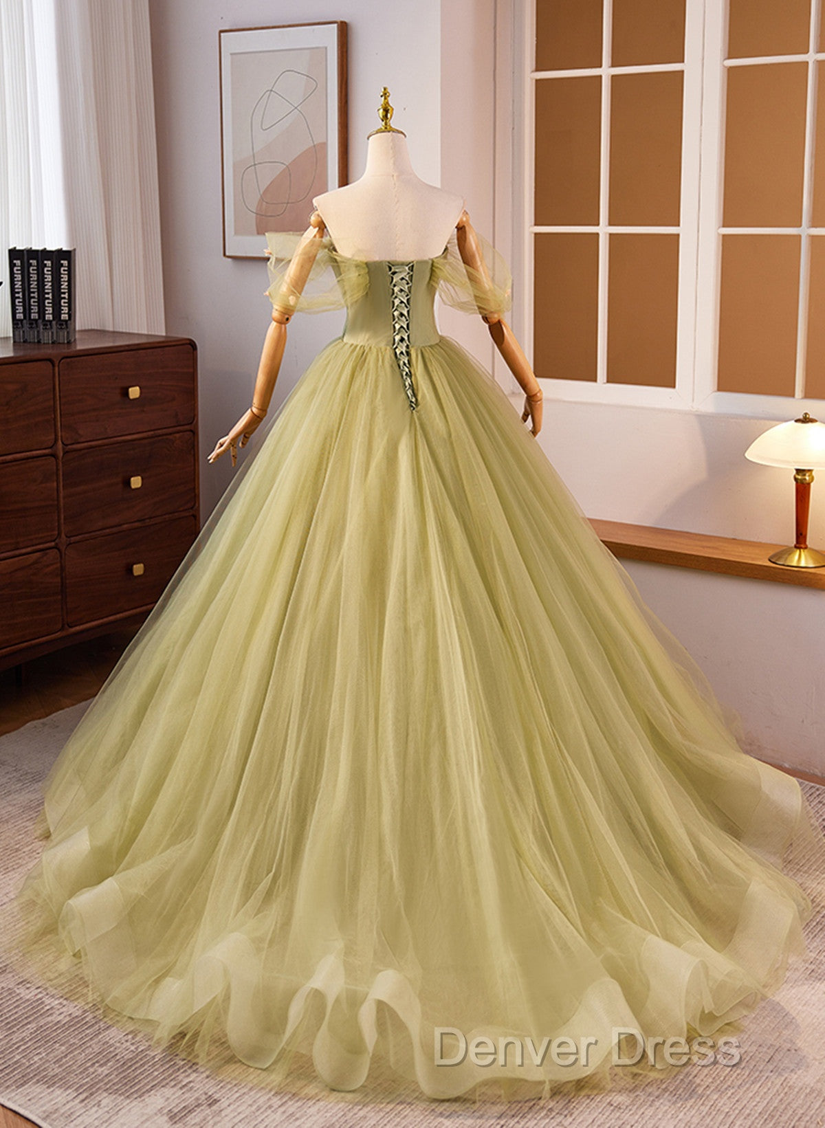 Light Green Sweetheart Tulle Long Formal Dresses, Light Green Prom Dresses Party Dresses