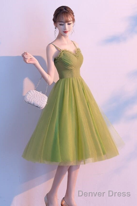 Light Green Tulle Sweetheart Knee Length Prom Dress, Green Homecoming Dresses Secondary image