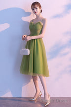 Light Green Tulle Sweetheart Knee Length Prom Dress, Green Homecoming Dresses