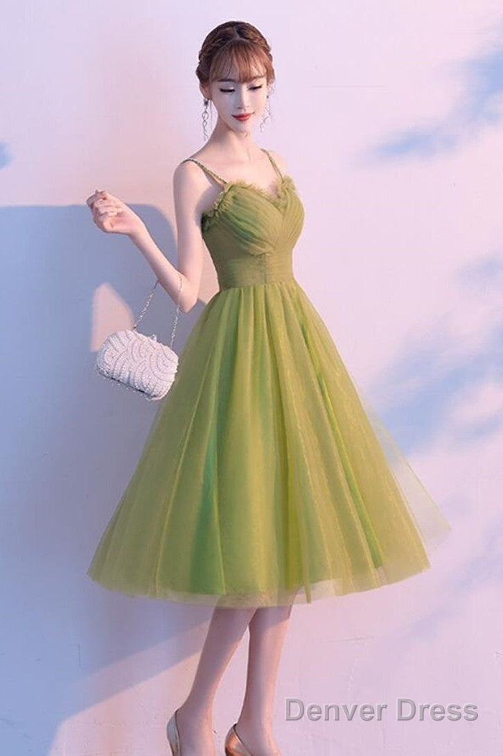 Light Green Tulle Sweetheart Knee Length Prom Dress, Green Homecoming Dresses Main image