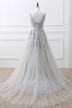 Light Grey High Quality Long Party Dress, New Prom Dress