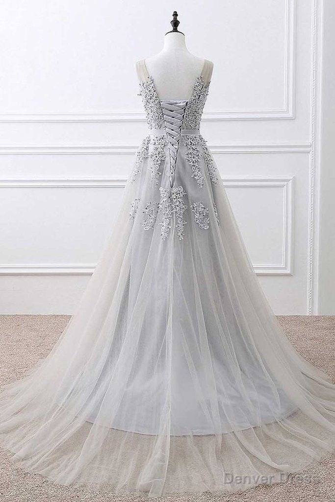 Light Grey High Quality Long Party Dress, New Prom Dress