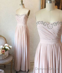 Light Pink Sweetheart Long Prom Dress, Evening Dress