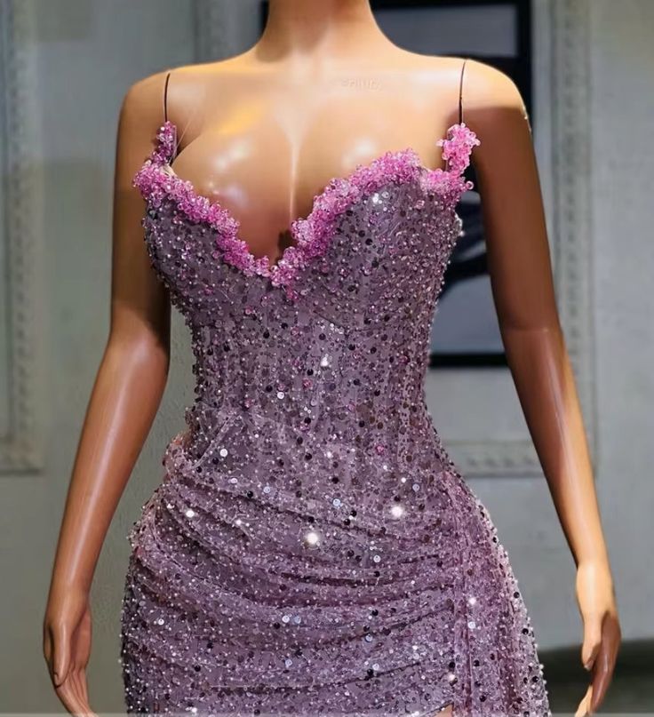 Light Purple High Split Prom Dress, Sweetheart Mermaid Prom Dress, Elegant Dresses For Wedding Secondary image