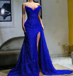 Light Purple High Split Prom Dress, Sweetheart Mermaid Prom Dress, Elegant Dresses For Wedding