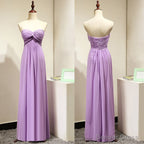 Light Purple Empire Sweetheart Bridesmaid Dress with Ruching, Simple Chiffon Prom Dresses