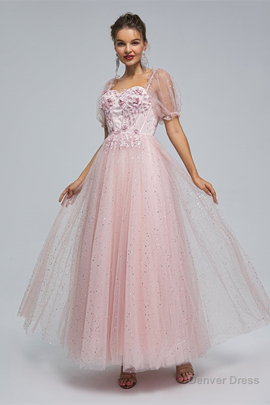 Light Purple Lace And Sequins Tulle Off The Shoulder Floor Length Dresses