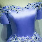 Light Purple Tulle Long Off Shoulder Long Party Dress, Lavender Prom Dress