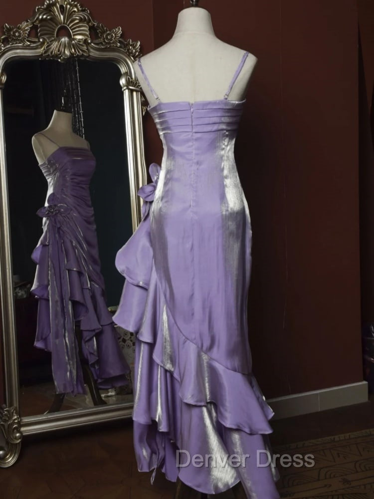Light Purple Vintage Floral Dresses Asymmetrical Hem Prom Gowns Secondary image
