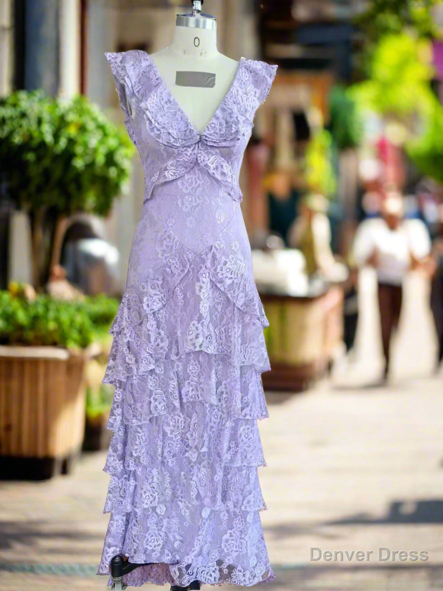 Purple Lace Long Prom Dress Backless Prom Dress Stunning Maxi Dresses