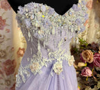 Lilac Strapless Prom Dress Long Prom Dresses