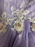 Lilac Strapless Prom Dress Long Prom Dresses