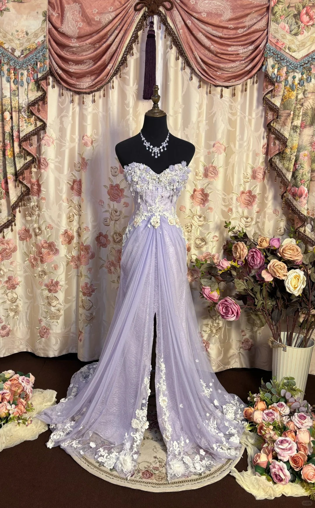 Lilac Strapless Prom Dress Long Prom Dresses Main image