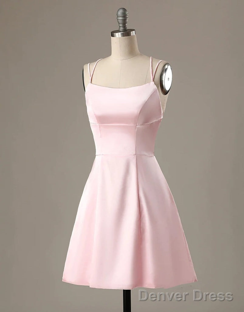 Cute Short Pink Prom Dress With Pocket Short Pink Prom Graduation Cocktail Dress, Pink Cocktail Dresses