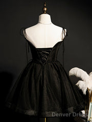 Little Black Hoco Dress Short Homecoming Dresses