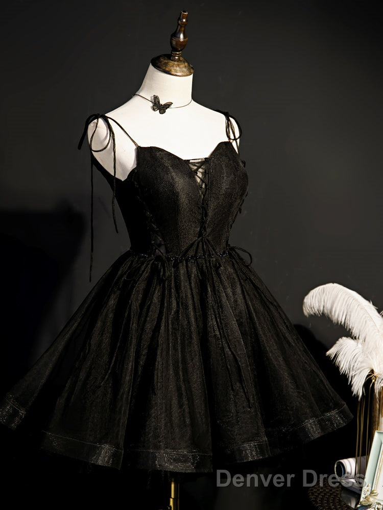 Little Black Hoco Dress Short Homecoming Dresses Main image