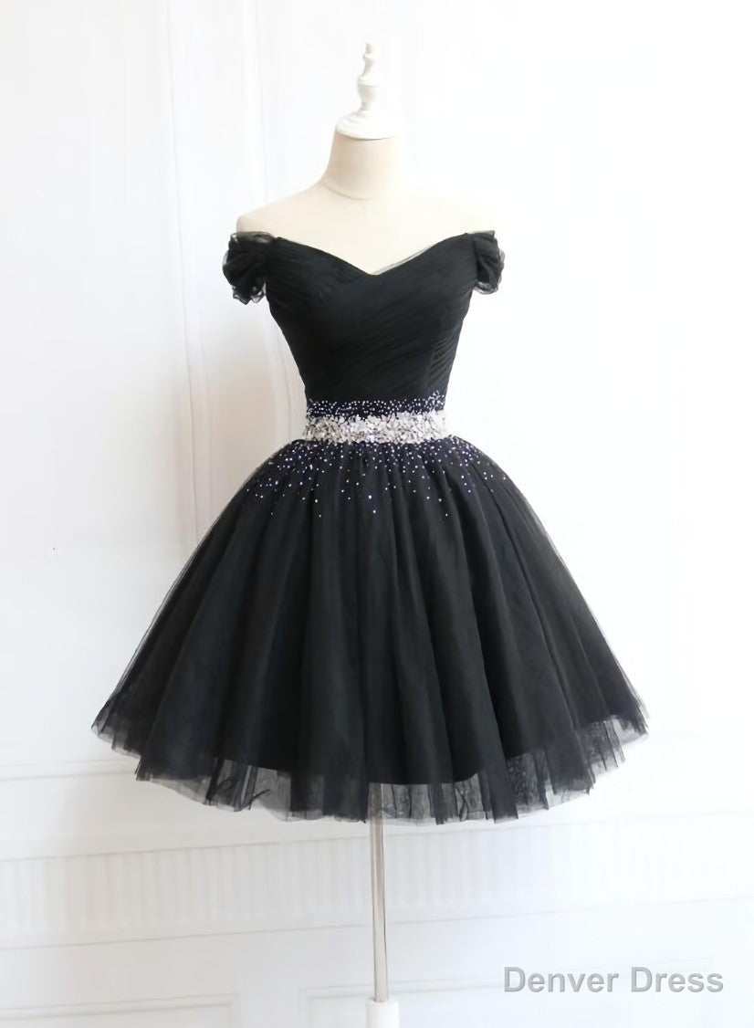 Little Black Homecoming Dress  Tulle Cute Short Formal Dress Secondary image