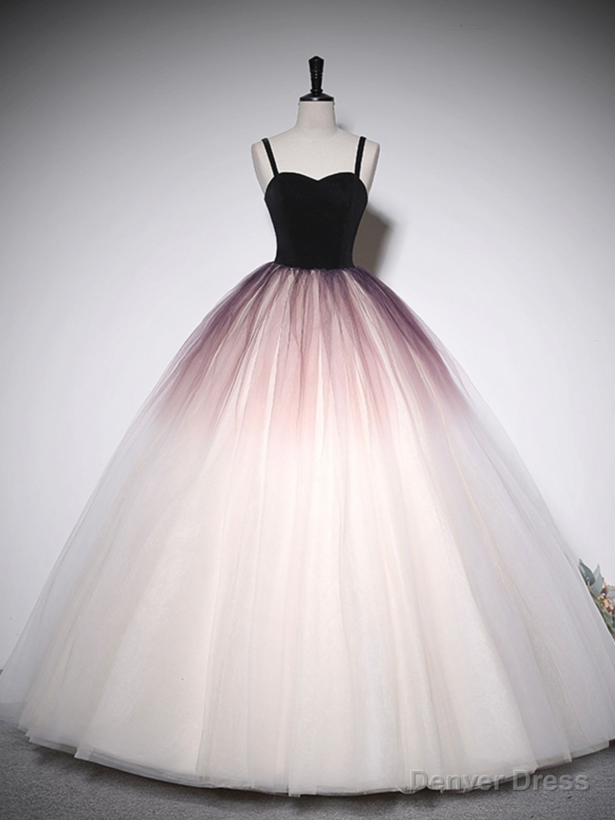 Lovely Ombre Tulle Long Ball Gowns, A Line Sweetheart Neckline Prom Gowns Main image