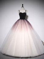 Lovely Ombre Tulle Long Ball Gowns, A Line Sweetheart Neckline Prom Gowns