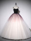 Lovely Ombre Tulle Long Ball Gowns, A Line Sweetheart Neckline Prom Gowns