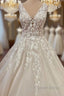 Long A-Line Sweetheart Appliques Lace Backless Wedding Dresses