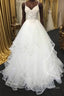 Long A-line Sweetheart Spaghetti Straps Lace Tulle Wedding Dresses