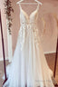 Long A Line Tulle Sweetheart Appliques Lace Wedding Dresses