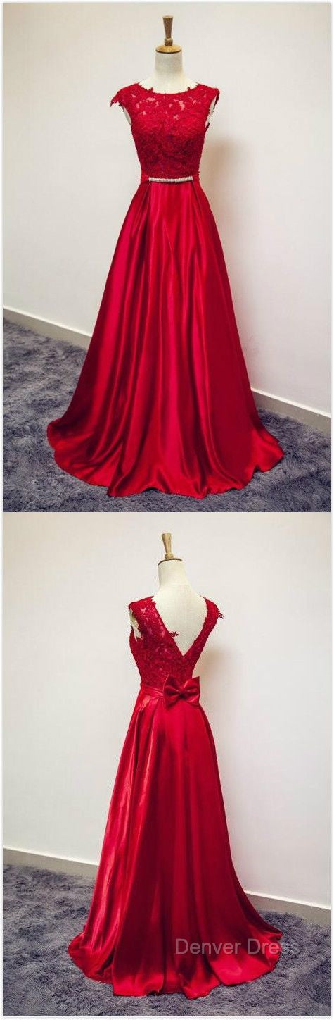 Long Applique Lace Prom Dresses,Stain Prom Dresses Secondary image
