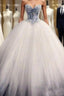Long Ball Gown Strapless Lace Tulle Wedding Dresses