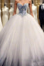 Long Ball Gowns Strapless Lace Tulle Wedding Dresses