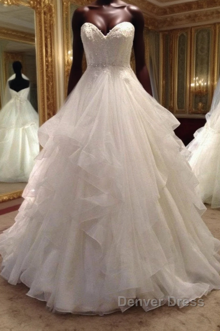 Long Ball Gown Tulle Sweetheart Wedding Dresses Main image