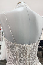 Long Ball Gown V-neck Spaghetti Straps Tulle Lace Wedding Dresses