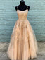 Long Champagne Lace Prom Dress, Champagne Lace Prom Graduation Dresses