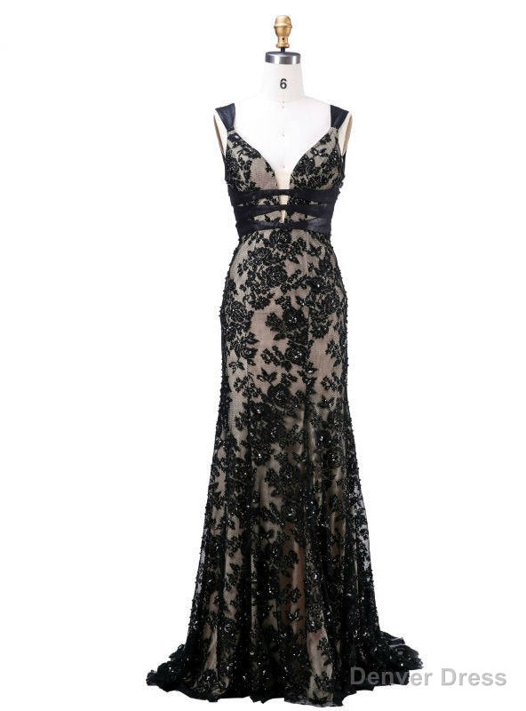 Long Evening Gowns New Arrival With V-Neck Backless Appliques Beading Main image