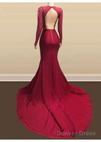 Long Mermaid Gold Red Lace Prom Dresses Mermaid Formal Gowns