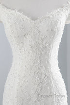 Long Mermaid Lace Off Shoulder Lace-up Wedding Dresses