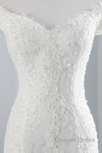 Long Mermaid Lace Off Shoulder Lace up Wedding Dresses