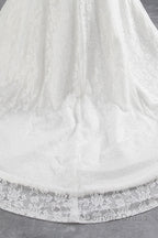 Long Mermaid Lace Off Shoulder Lace-up Wedding Dresses