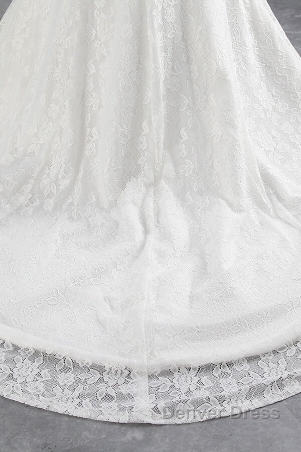 Long Mermaid Lace Off Shoulder Lace up Wedding Dresses