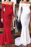 Long Mermaid Off The Shoulder Pregnant Prom Dresses with Sleeves