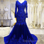 Long Mermaid Sequin Beaded Green Prom Dresses With Sleeves Lace Evening Dresses