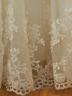 Long Mermaid Strapless Court Train Lace Organza Wedding Dresses