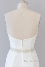 Long Mermaid Strapless Tulle Lace Wedding Dresses