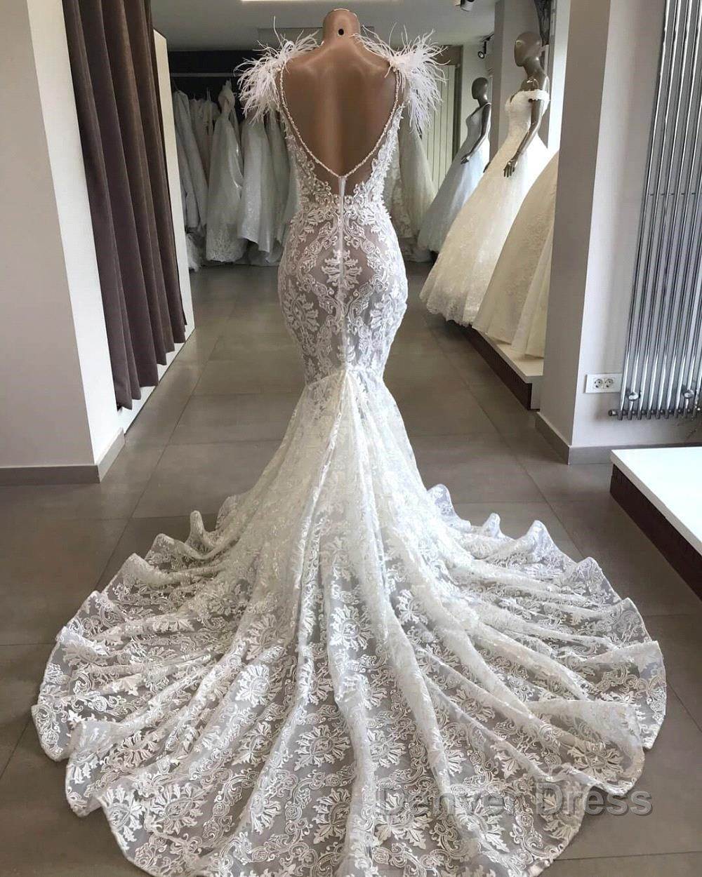 Long Mermaid Sweetheart Beading Appliques Lace Wedding Dresses Secondary image