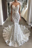 Long Mermaid Sweetheart Beading Appliques Lace Wedding Dresses