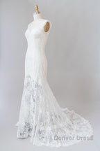 Long Mermaid Sweetheart Lace Backless Wedding Dresses