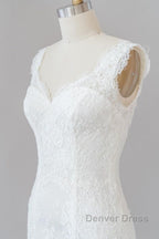 Long Mermaid Sweetheart Lace Backless Wedding Dresses